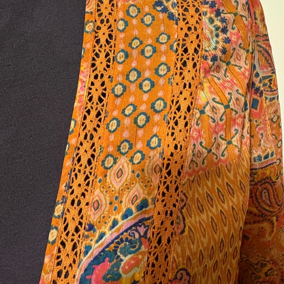 Paisley Print Orange Kimono - Picture 6 of 11
